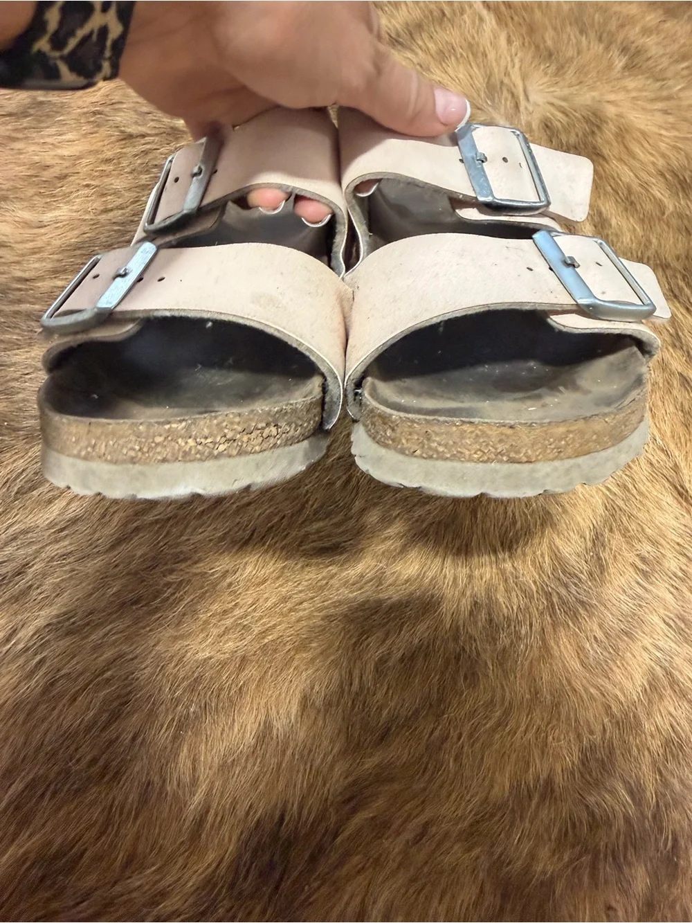 Women’s Birkenstock light pink Double-Buckle Slide Sandals